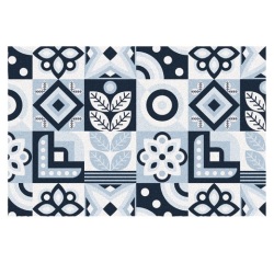 Tapis absorbant - Boston - 50 x 80 x 0.5 cm - motif carreaux de ciment noir