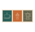 Tapis de cuisine - 50 x 120 x 0.4 cm - motif Café