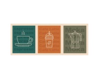 Tapis de cuisine - 50 x 120 x 0.4 cm - motif Café