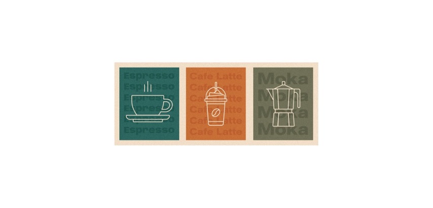 Tapis de cuisine - 50 x 120 x 0.4 cm - motif Café