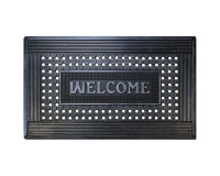 Tapis grattant - caoutchouc - Mercure - 45 x 75 x 0.8 cm - motif Welcome