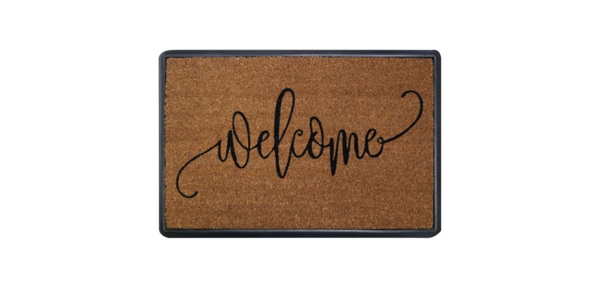 Tapis grattant - Saturne - 40 x 60 x 1.5 cm - motif Welcome