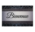 Tapis absorbant - Dallas - 40 x 60 x 0.5 cm - motif Bienvenue gris