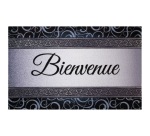 Tapis absorbant - Dallas - 50 x 80 x 0.5 cm - motif Bienvenue gris