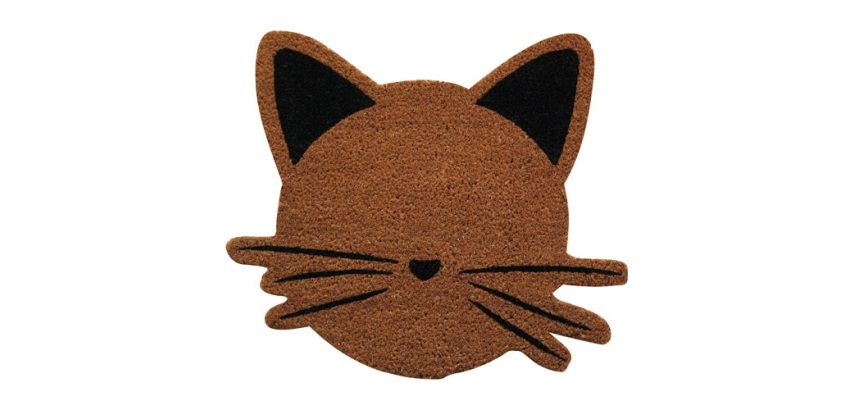 Tapis grattant - Coco naturel - 45 x 50 x 1.5 cm - forme Chat