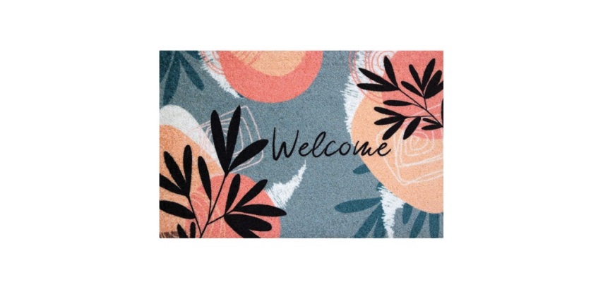 Tapis absorbant - Dallas - 40 x 60 x 0.5 cm - motif Welcome Fleur