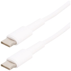 Cordon USB-C mâle - USB-C mâle  - 2.0 - 1 m - blanc