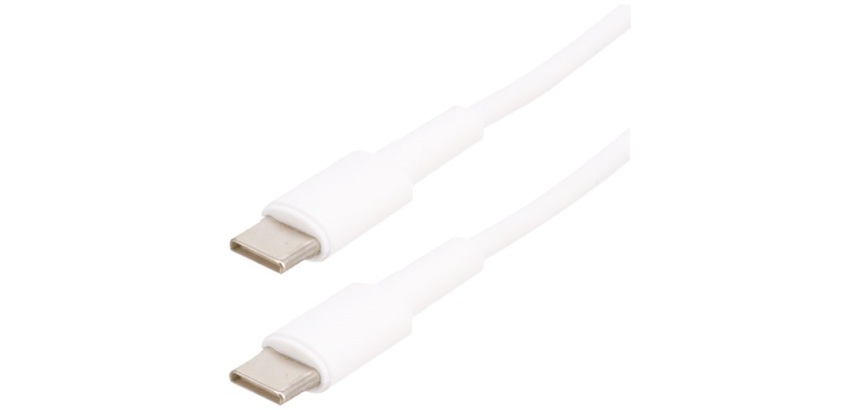 Cordon USB-C mâle - USB-C mâle  - 2.0 - 1 m - blanc