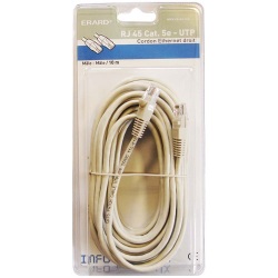 Cordon RJ 45 mâle à mâle - CAT.5E U/UTP - 10 m - gris