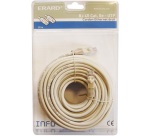 Cordon RJ 45 mâle à mâle - CAT.5E U/UTP - 20 m - gris