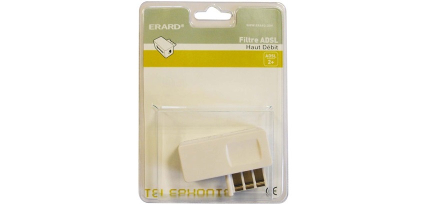Filtre ADSL - prise T mâle - prise T femelle - RJ11 femelle