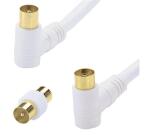 Cordon TV gold - M 9.52 mm - F 9.52 mm - coudé 90° - adaptateur - 2 m - bla