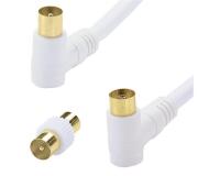 Cordon TV gold - M 9.52 mm - F 9.52 mm - coudé 90° - adaptateur - 2 m - bla