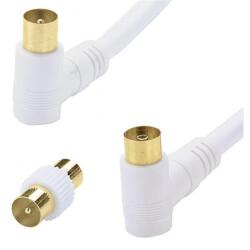 Cordon TV gold - M 9.52 mm - F 9.52 mm - coudé 90° - adaptateur - 2 m - bla