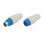 Kit de 2 prises - TV - 9.52mm - M/F - blanc