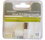 Prise TV - F 9.52 mm - coudé 90° - blanc