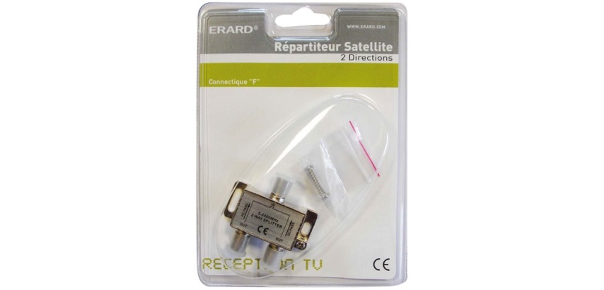 Répartiteur TV - SAT intérieur - 2 directions - gris