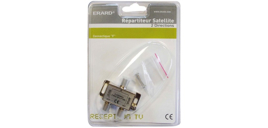 Répartiteur TV - SAT intérieur - 2 directions - gris