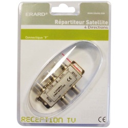 Répartiteur TV - SAT intérieur - 4 directions - gris