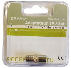 Adaptateur F/F - TV F 9.52 mm - gris