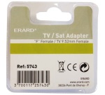 Adaptateur F/F - TV F 9.52 mm - gris