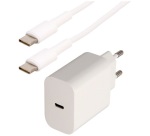 Kit chargeur - 18W - cordon USB-C mâle - 1 m - blanc