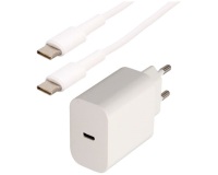 Kit chargeur - 18W - cordon USB-C mâle - 1 m - blanc
