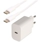 Kit chargeur - 18W - cordon USB-C mâle - 1 m - blanc