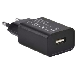 Chargeur USB-A 1A - 2P sur secteur - noir