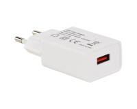 Chargeur USB-A 2.4A  2P sur secteur blanc