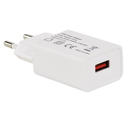 Chargeur USB-A 2.4A  2P sur secteur blanc