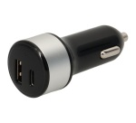 Chargeur allume-cigare - USB-A - USB-C  - 18W - noir