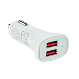 Chargeur allume-cigare - 2 USB-A - 12W - blanc