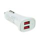 Chargeur allume-cigare - 2 USB-A - 12W - blanc