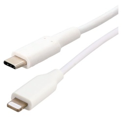 Cordon USB-C mâle  - lightning mâle  - 2 m - blanc