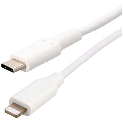 Cordon USB-C mâle  - lightning mâle  - 2 m - blanc