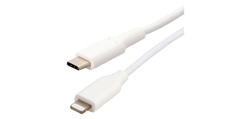 Cordon USB-C mâle  - lightning mâle  - 2 m - blanc