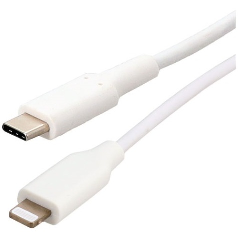Cordon USB-C mâle  - lightning mâle  - 2 m - blanc