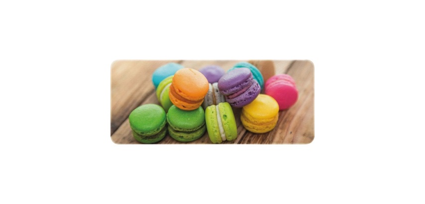 Tapis multi-usage - de cuisine - 50 x 120 cm - motif Macarons Mini