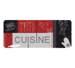 Tapis multi-usage - de cuisine - 50 x 120 cm - motif Cuisine rouge/noir