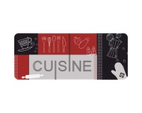 Tapis multi-usage - de cuisine - 50 x 120 cm - motif Cuisine rouge/noir
