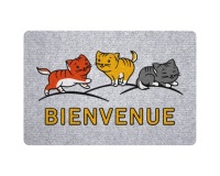 Tapis grattant - Grey'Flock - 40 x 60 cm - motifs Chats Bienvenus