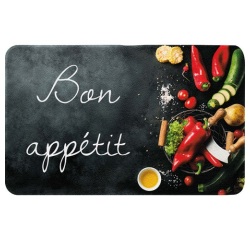 Tapis multi-usage - de cuisine - 50 x 80 cm - motif Bon Appetit