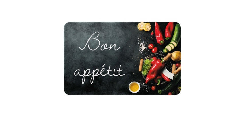 Tapis multi-usage - de cuisine - 50 x 80 cm - motif Bon Appetit