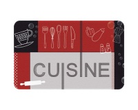 Tapis multi-usage - de cuisine - 50 x 80 cm - motif Cuisine rouge/noir