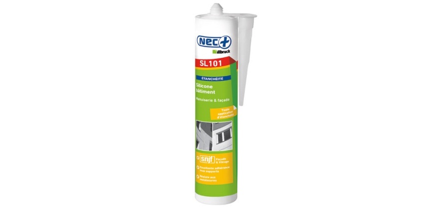 Mastic silicone - bâtiment - 310 mL - transparent