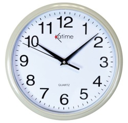 Pendule à quartz - murale - D : 26 cm - coloris assortis