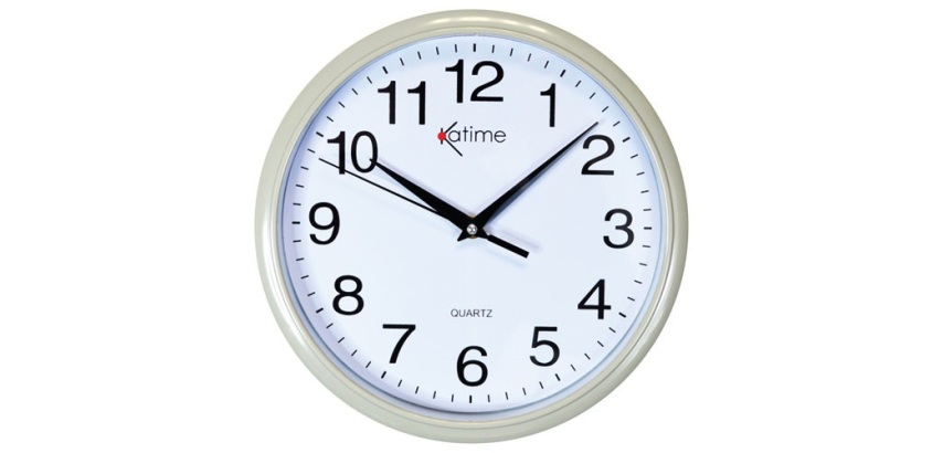 Pendule à quartz - murale - D : 26 cm - coloris assortis
