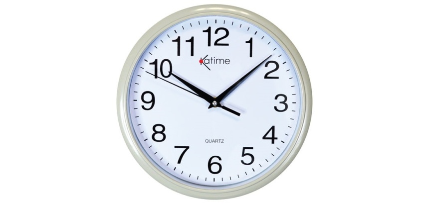 Pendule à quartz - murale - D : 26 cm - coloris assortis