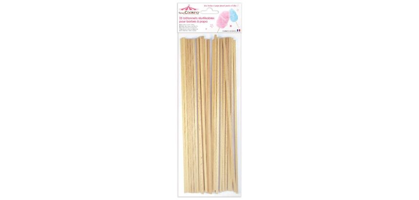Lot de 25 bâtonnets pour Barbe à papa